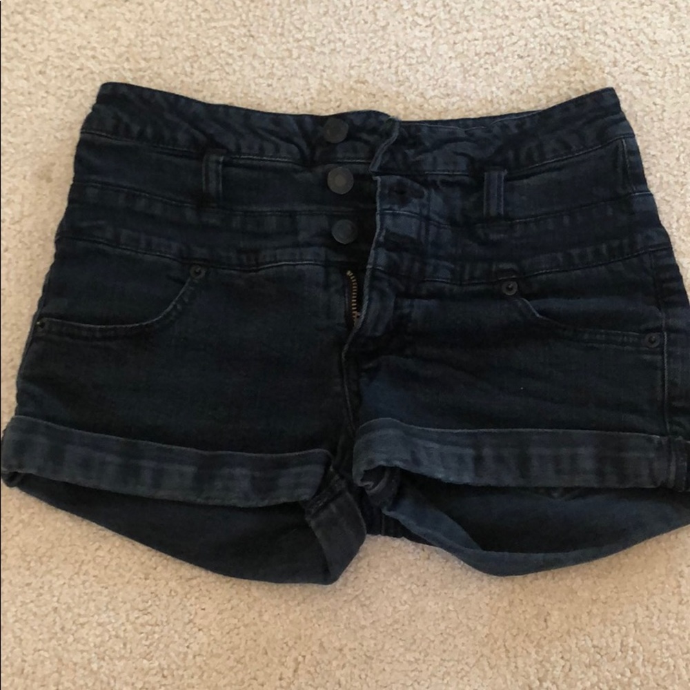 High waisted denim shorts